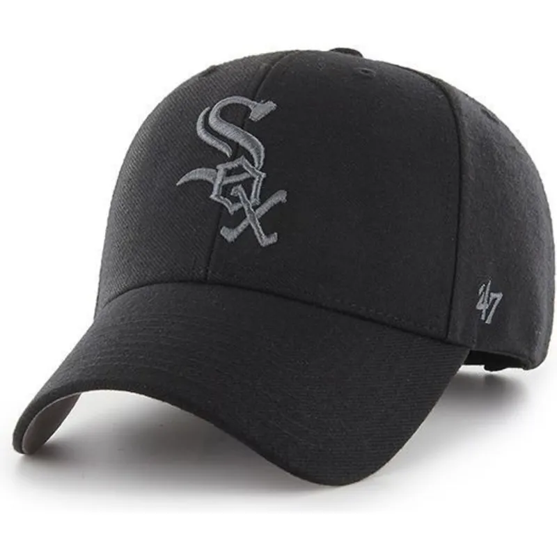 lippikset-kaareva-musta-saadettava-nauha-plateado-chicago-white-sox-mlb-47-brand
