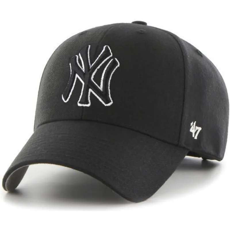 lippikset-kaareva-musta-snapback-new-york-yankees-mlb-47-brand