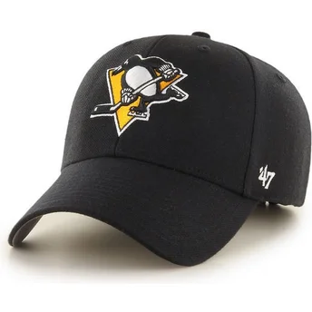 lippikset-kaareva-musta-saadettava-nauha-pittsburgh-penguins-nhl-47-brand