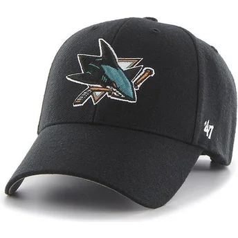 lippikset-kaareva-musta-saadettava-nauha-san-jose-sharks-nhl-47-brand
