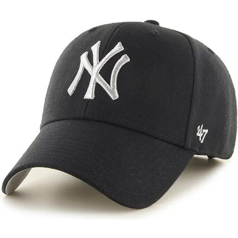 lippikset-kaareva-musta-saadettava-nauha-plata-new-york-yankees-mlb-47-brand