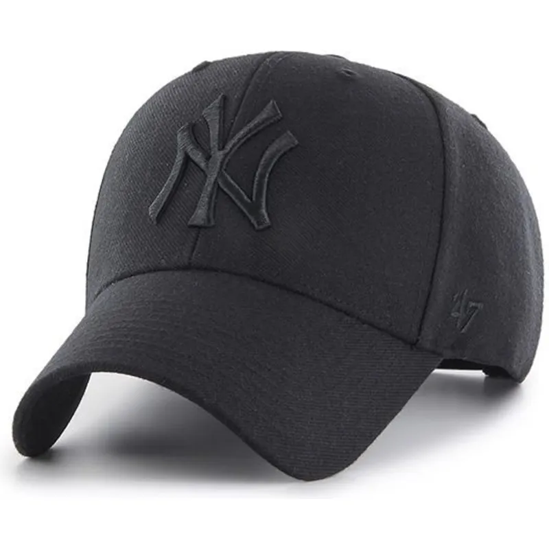 lippikset-kaareva-musta-snapback-new-york-yankees-mlb-47-brand