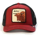 lippikset-kaareva-rekka-punainen-snapback-bull-the-farm-goorin-bros