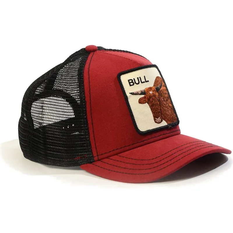 lippikset-kaareva-rekka-punainen-snapback-bull-the-farm-goorin-bros
