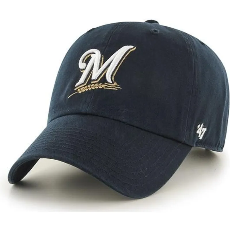 lippikset-kaareva-laivastonsininen-saadettava-nauha-milwaukee-brewers-mlb-47-brand