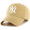 47-brand-curved-brim-new-york-yankees-mlb-clean-up-light-brown-cap