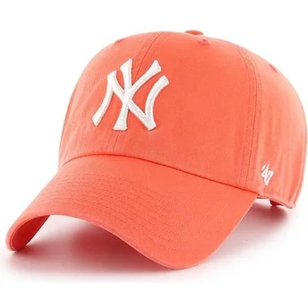 Cap kaareva orange adjustable strap pomelo New York Yankees MLB 47 Brand