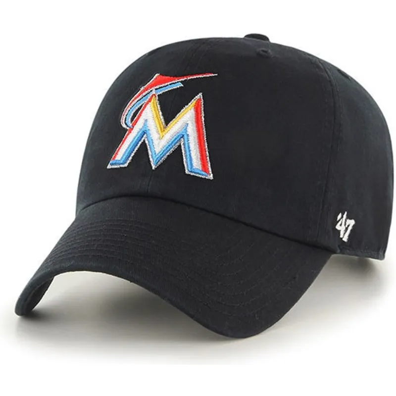 lippikset-kaareva-musta-saadettava-nauha-miami-marlins-mlb-47-brand