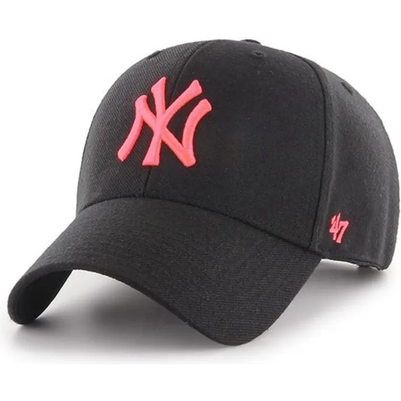 lippikset-kaareva-musta-snapback-rosa-new-york-yankees-mlb-47-brand