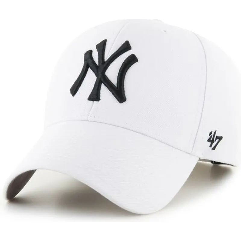 lippikset-kaareva-valkoinen-snapback-new-york-yankees-mlb-47-brand