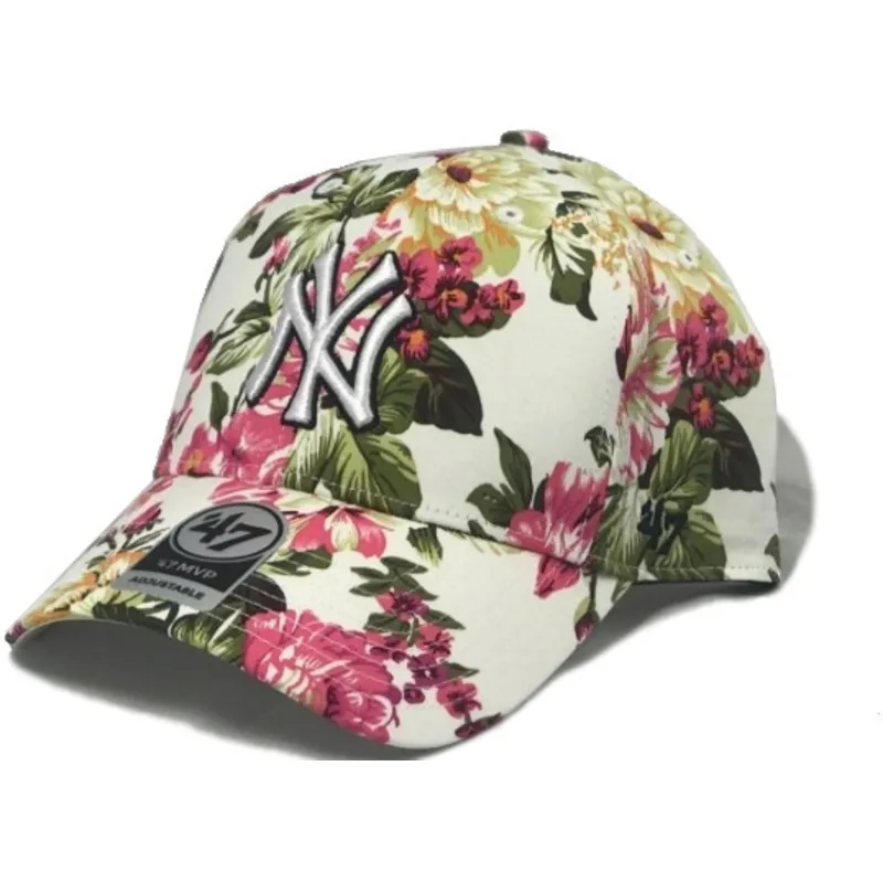 lippikset-kaareva-monivarinen-saadettava-nauha-estampado-floral-new-york-yankees-mlb-47-brand