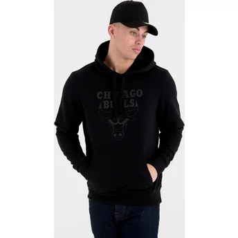 New Era Black Logo Chicago Bulls NBA Black Pullover Hoody Sweatshirt