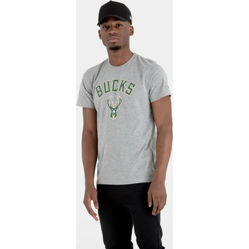 t-paidat-lyhythihainen-harmaa-milwaukee-bucks-nba-new-era