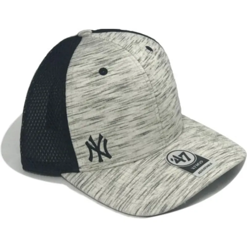lippikset-kaareva-rekka-harmaa-snapback-jaspeado-new-york-yankees-mlb-47-brand
