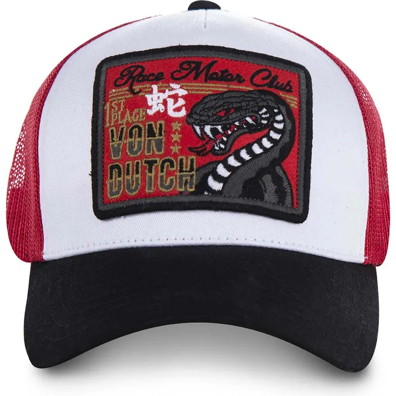 lippikset-kaareva-rekka-valkoinen-snapback-snake-von-dutch