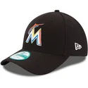 lippikset-kaareva-musta-saadettava-nauha-9forty-the-league-miami-marlins-mlb-new-era