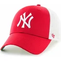 lippikset-kaareva-rekka-punainen-snapback-lapsille-new-york-yankees-mlb-47-brand