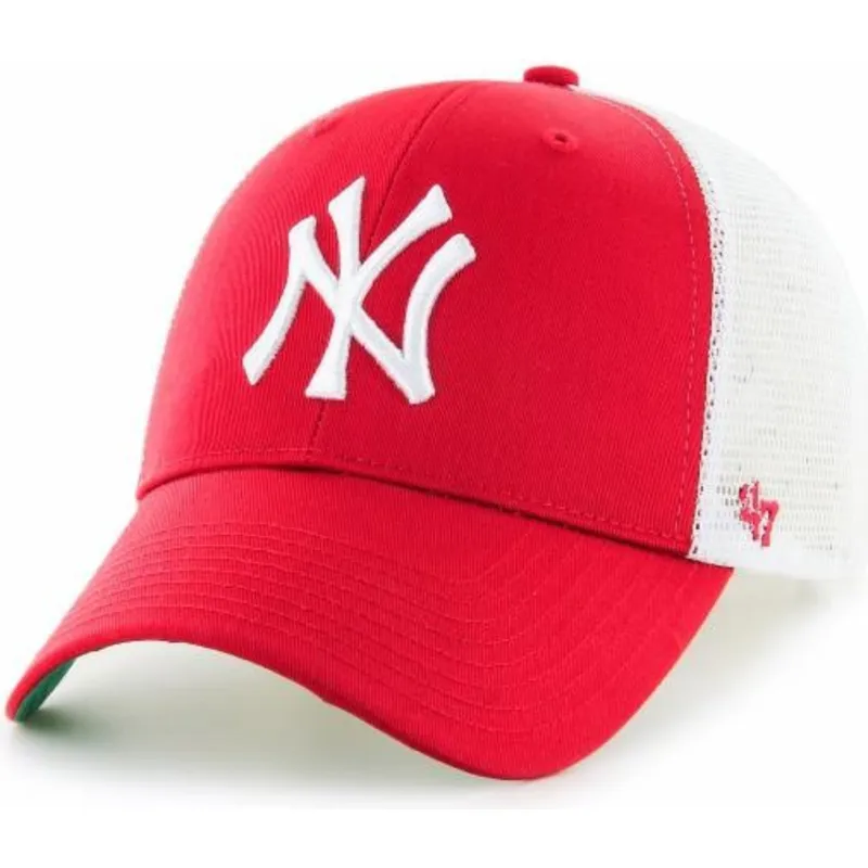lippikset-kaareva-rekka-punainen-snapback-lapsille-new-york-yankees-mlb-47-brand