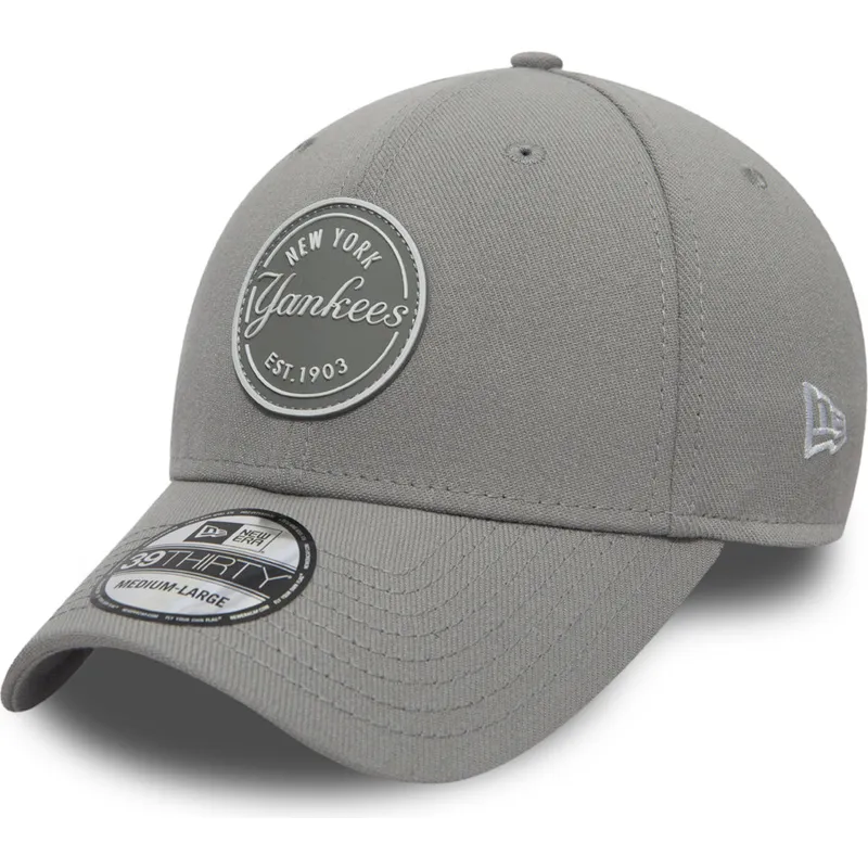 lippikset-kaareva-harmaa-istuva-lapsille-39thirty-stretch-rubber-emblem-new-york-yankees-mlb-new-era
