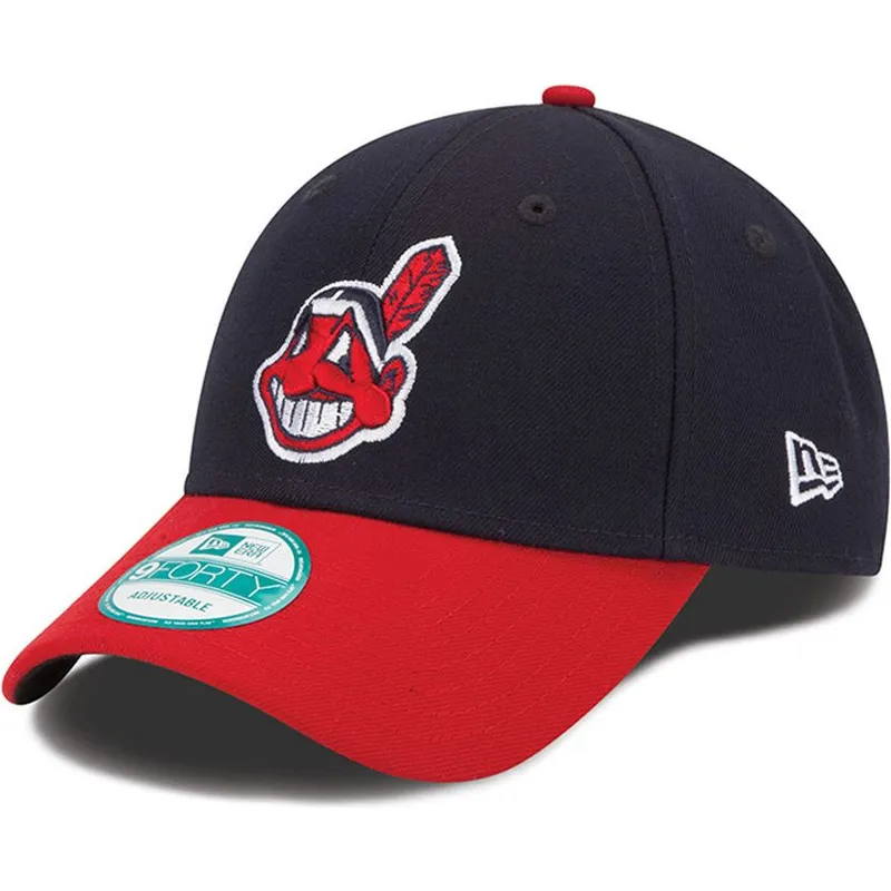 lippikset-kaareva-musta-saadettava-nauha-9forty-the-league-cleveland-indians-mlb-new-era