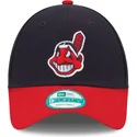 lippikset-kaareva-musta-saadettava-nauha-9forty-the-league-cleveland-indians-mlb-new-era