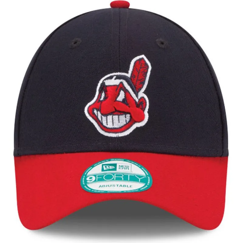 lippikset-kaareva-musta-saadettava-nauha-9forty-the-league-cleveland-indians-mlb-new-era