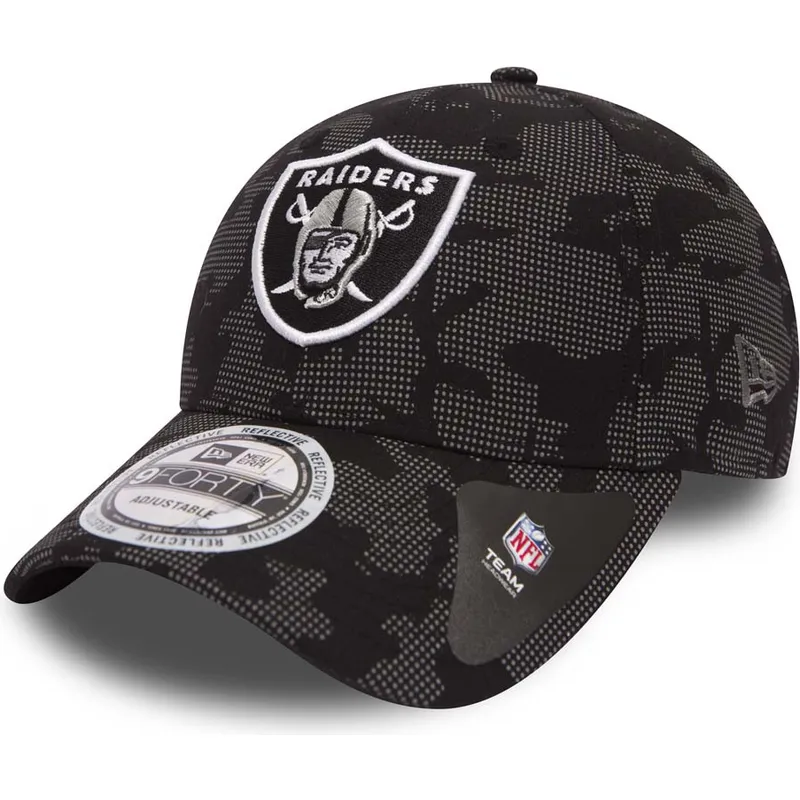 lippikset-kaareva-musta-saadettava-nauha-9forty-night-time-reflective-las-vegas-raiders-nfl-new-era