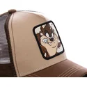 lippikset-kaareva-rekka-ruskea-snapback-tasmanian-piru-looney-tunes-capslab