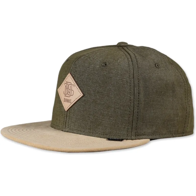 lippikset-6-paneeli-vihrea-snapback-melange-twill-djinns