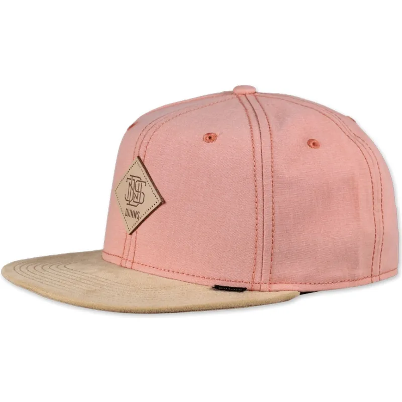 lippikset-6-paneeli-vaaleanpunainen-snapback-melange-twill-djinns