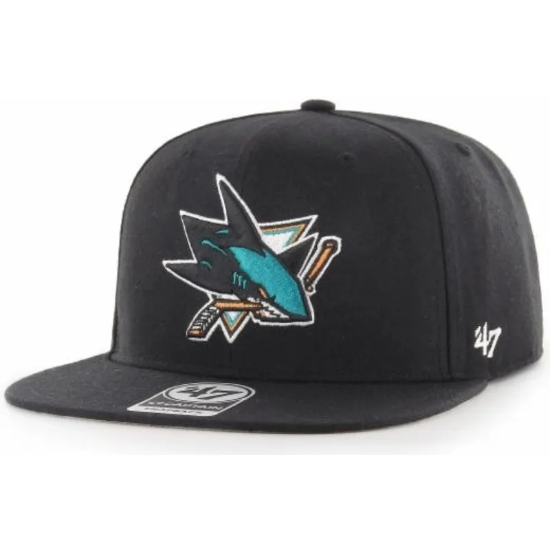 lippikset-littea-musta-snapback-captain-no-shot-san-jose-sharks-nhl-47-brand