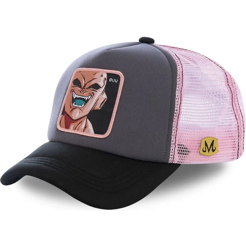 lippikset-kaareva-rekka-harmaa-snapback-rosa-buu3m-kid-buu-dragon-ball-capslab