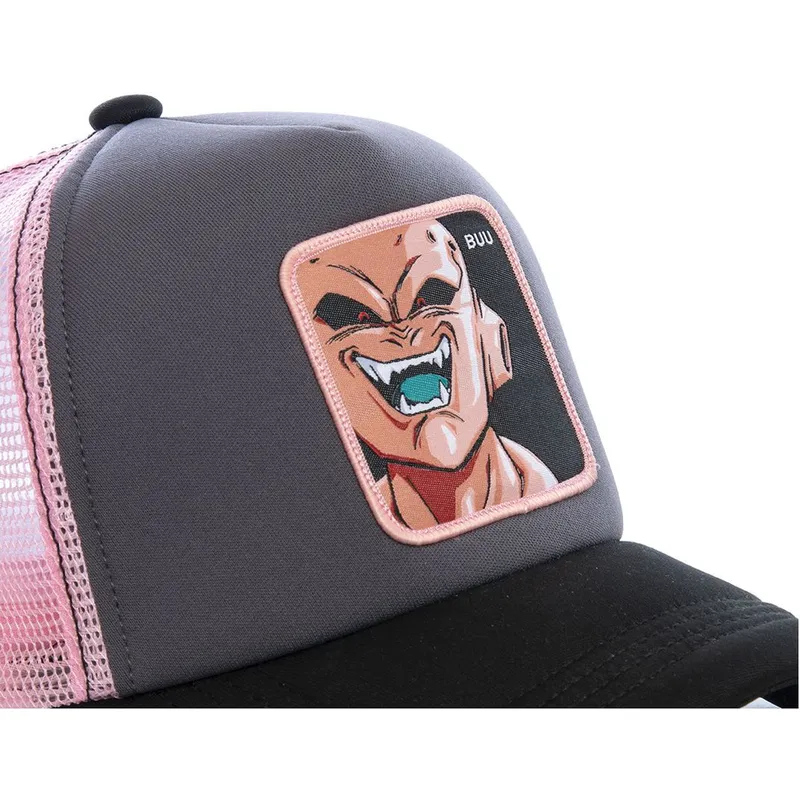 lippikset-kaareva-rekka-harmaa-snapback-rosa-buu3m-kid-buu-dragon-ball-capslab