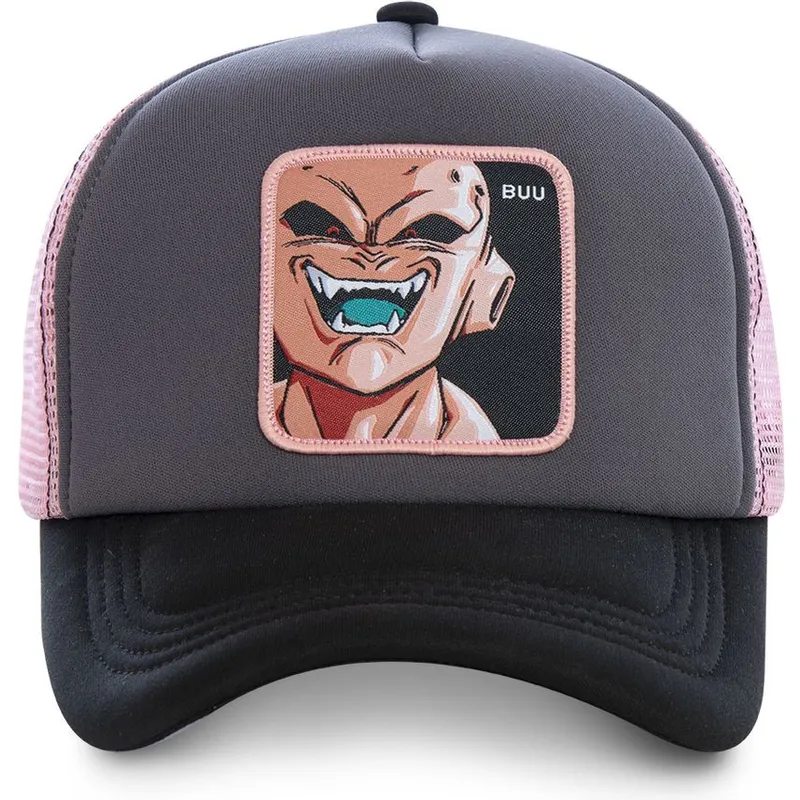 lippikset-kaareva-rekka-harmaa-snapback-rosa-buu3m-kid-buu-dragon-ball-capslab
