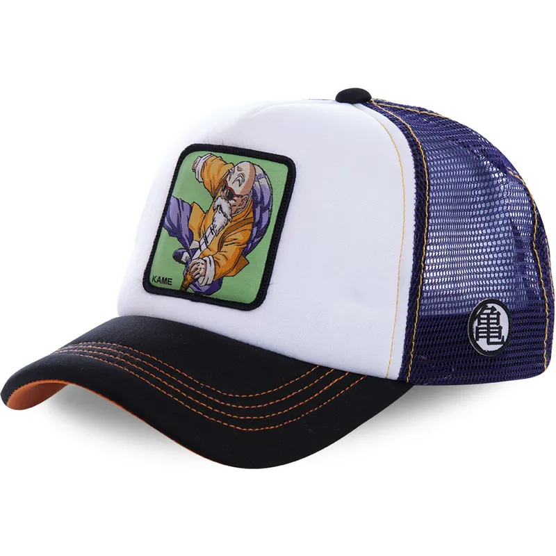 lippikset-kaareva-rekka-valkoinen-snapback-kam6m-muten-roshi-dragon-ball-capslab
