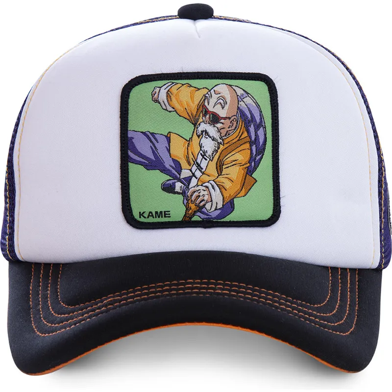 lippikset-kaareva-rekka-valkoinen-snapback-kam6m-muten-roshi-dragon-ball-capslab