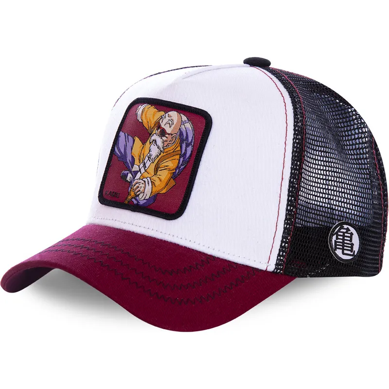lippikset-kaareva-rekka-valkoinen-snapback-kam7-muten-roshi-dragon-ball-capslab