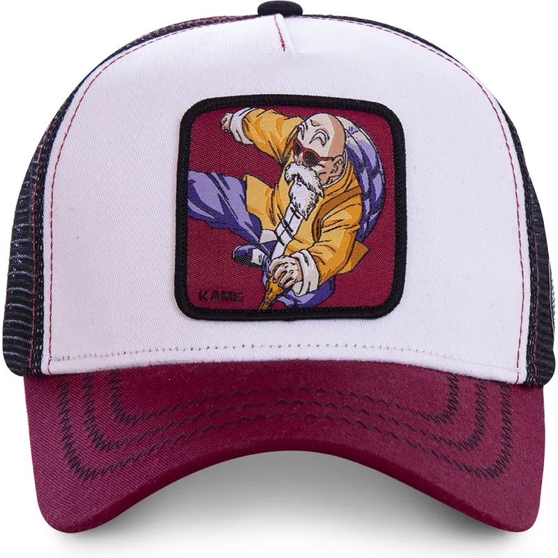 lippikset-kaareva-rekka-valkoinen-snapback-kam7-muten-roshi-dragon-ball-capslab