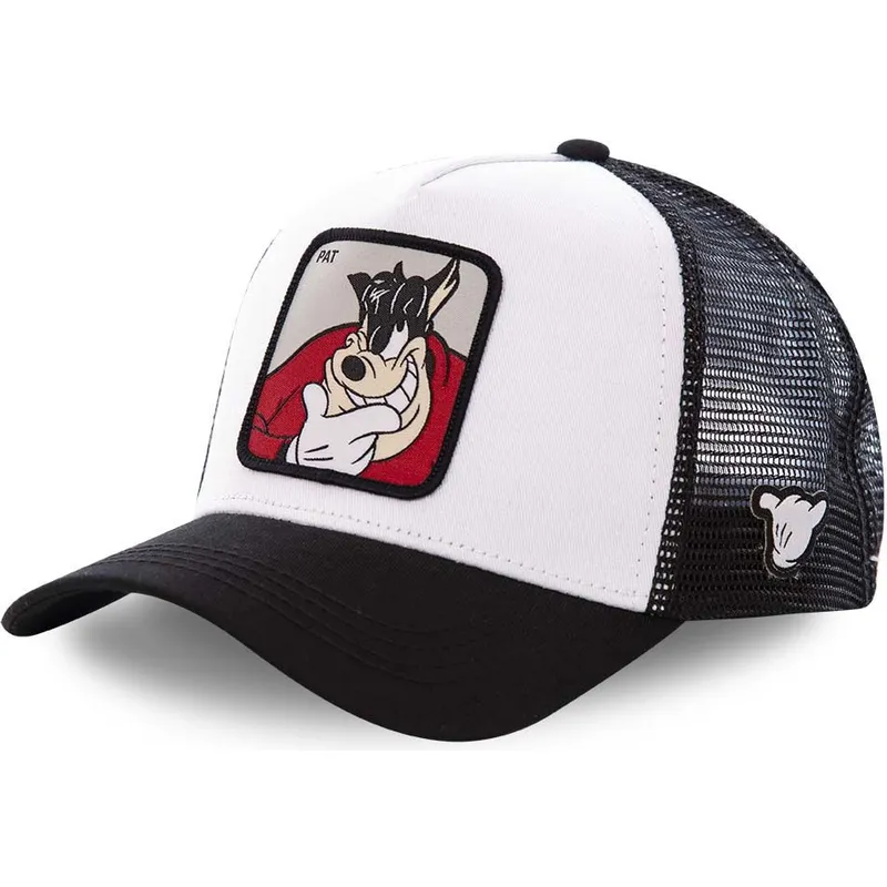 lippikset-kaareva-rekka-valkoinen-snapback-pet2-puujalka-pete-disney-capslab