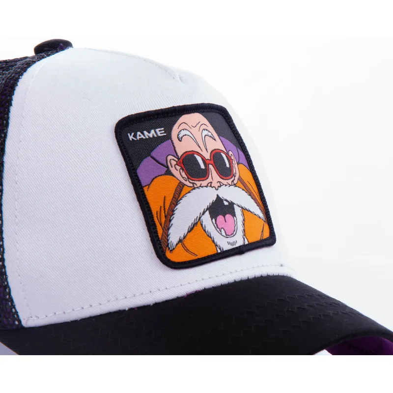 lippikset-kaareva-rekka-valkoinen-snapback-kam4-muten-roshi-dragon-ball-capslab