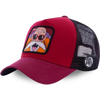 lippikset-kaareva-rekka-punainen-snapback-kam5-muten-roshi-dragon-ball-capslab