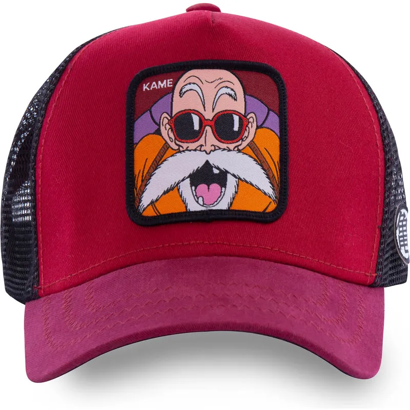 lippikset-kaareva-rekka-punainen-snapback-kam5-muten-roshi-dragon-ball-capslab
