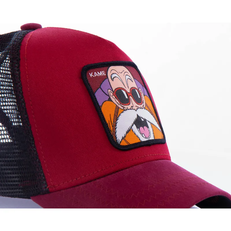 lippikset-kaareva-rekka-punainen-snapback-kam5-muten-roshi-dragon-ball-capslab