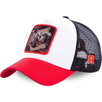 lippikset-kaareva-rekka-valkoinen-snapback-roc2-rocket-raccoon-marvel-comics-capslab
