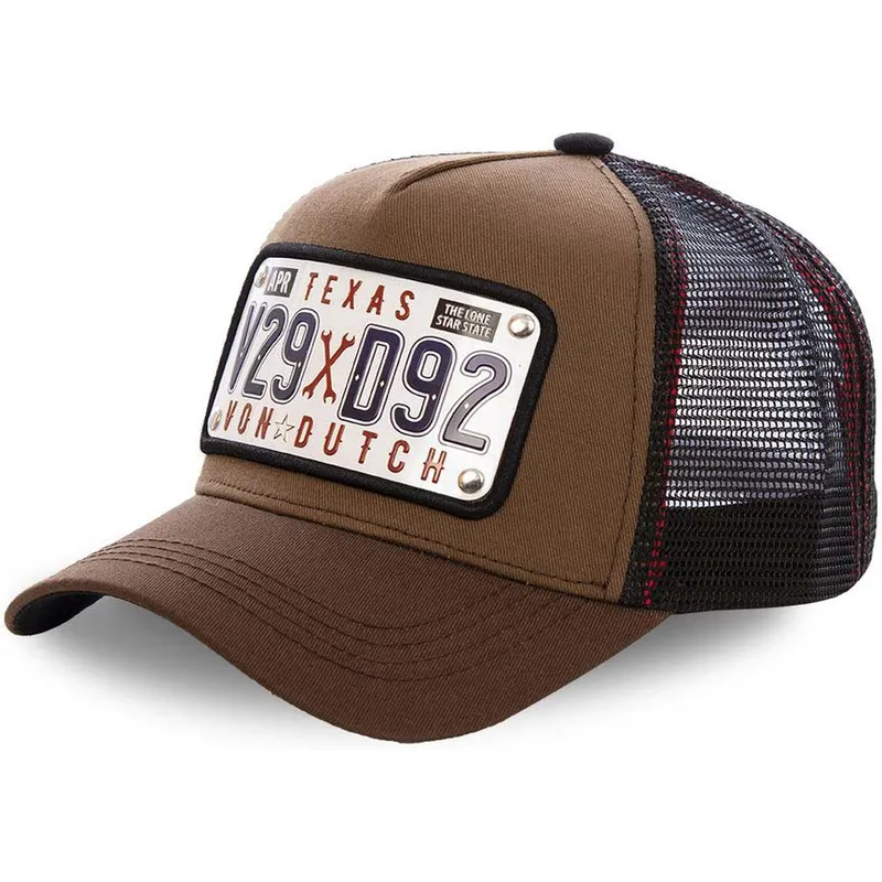 lippikset-kaareva-rekka-ruskea-saadettava-nauha-placa-texas-tex1-von-dutch