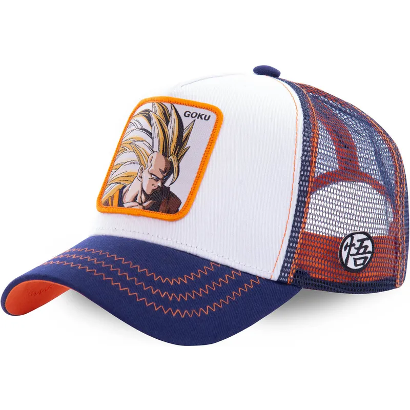 lippikset-kaareva-rekka-valkoinen-snapback-super-saiyan-3-san2-son-goku-dragon-ball-capslab