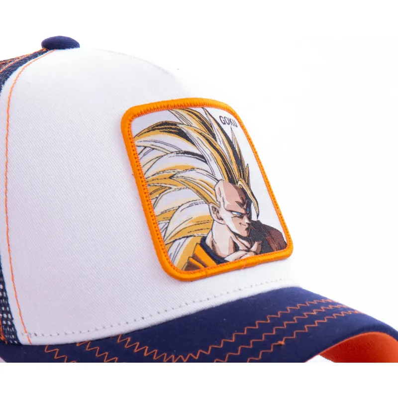 lippikset-kaareva-rekka-valkoinen-snapback-super-saiyan-3-san2-son-goku-dragon-ball-capslab