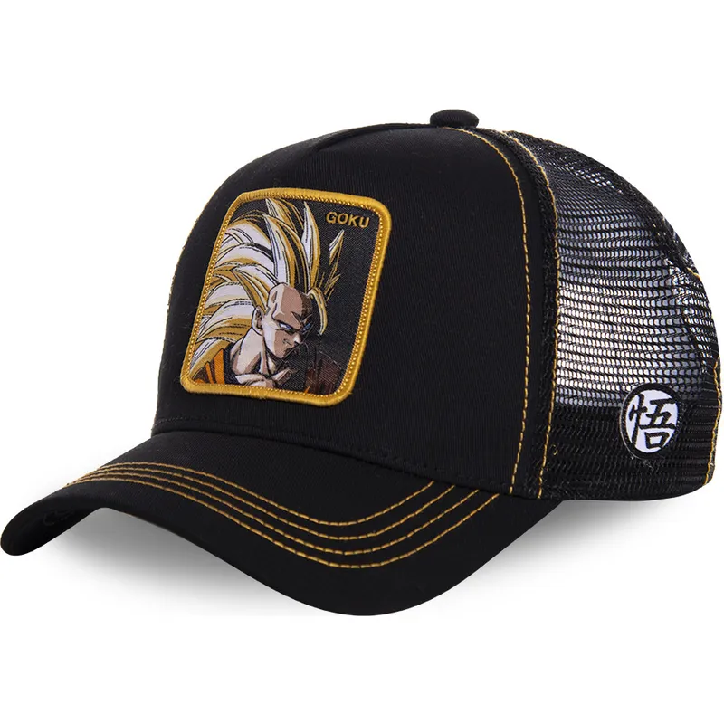lippikset-kaareva-rekka-musta-snapback-super-saiyan-3-san3-son-goku-dragon-ball-capslab
