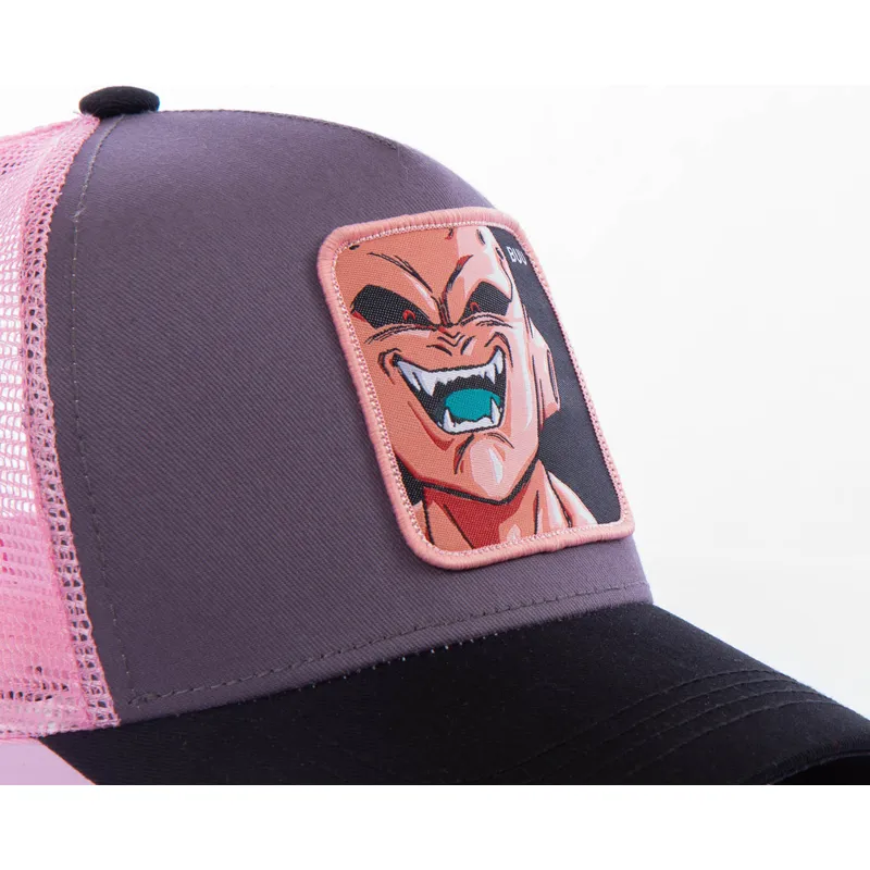 lippikset-kaareva-rekka-harmaa-snapback-rosa-buu3-kid-buu-dragon-ball-capslab
