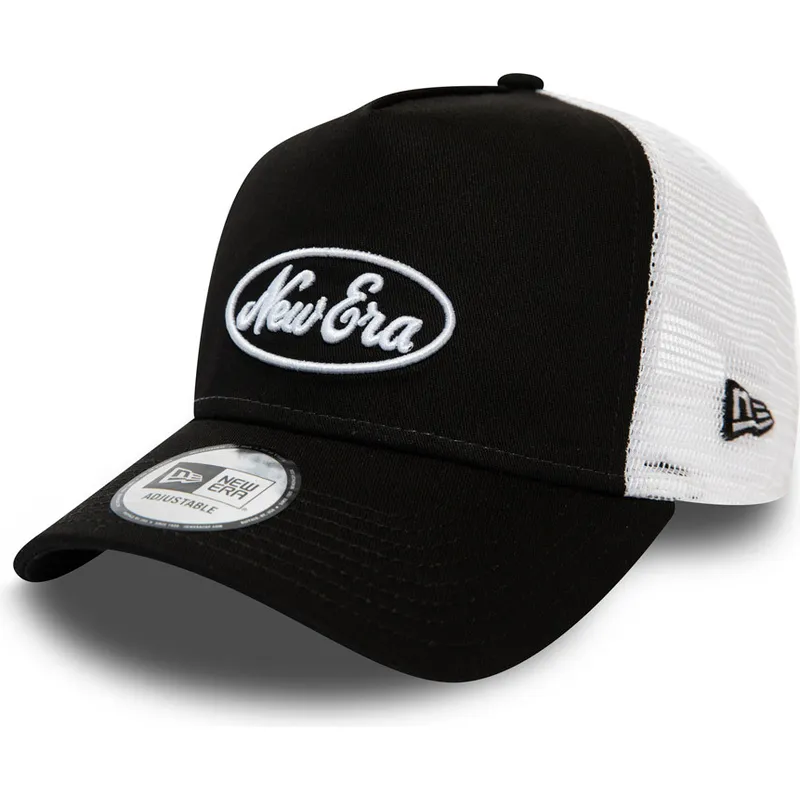 lippikset-kaareva-rekka-musta-snapback-oval-script-a-frame-new-era